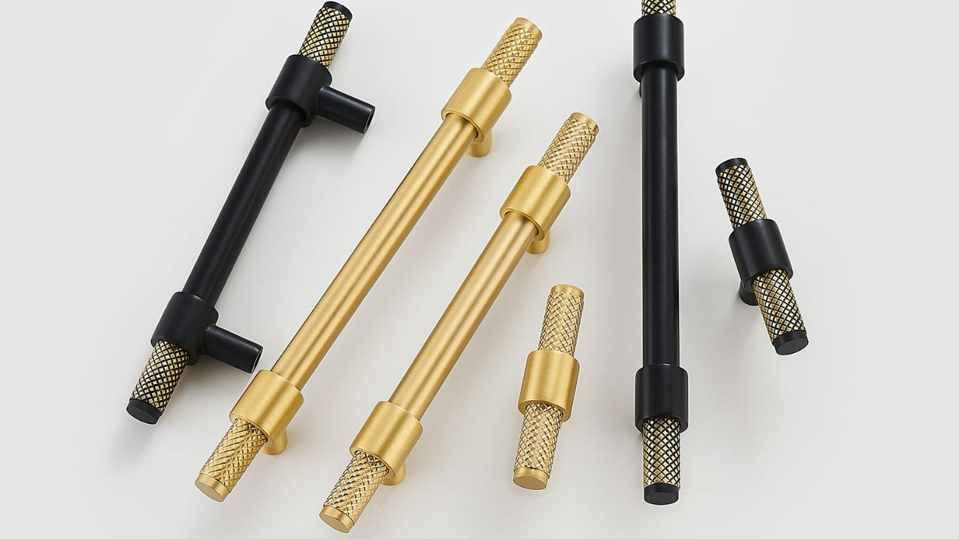 Handtag 3081 | Lättrat | Svart + Mässing