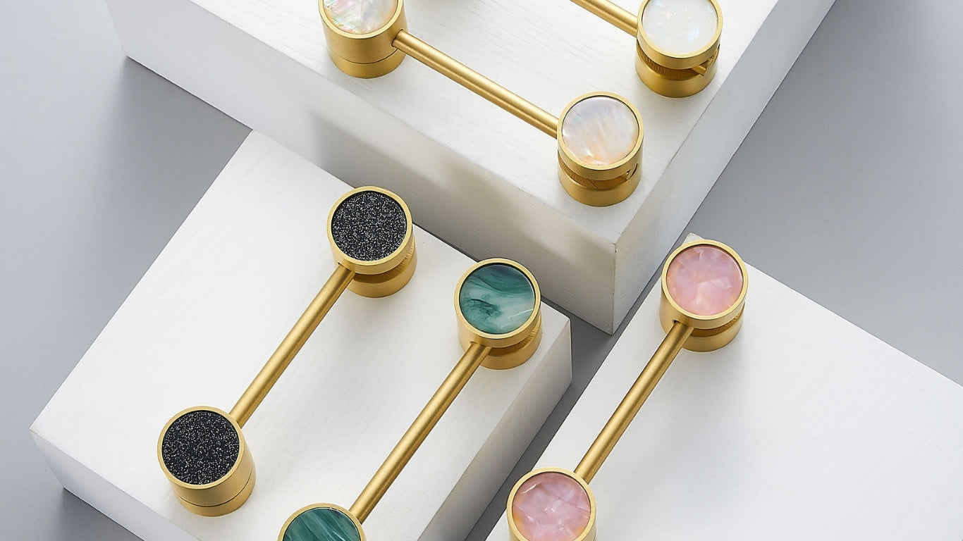 Møbel hasp 3091 | Messing + Celadon Green