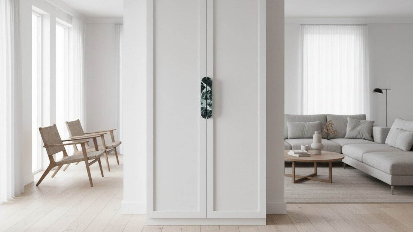 Handle DR103 | Marble | Green Flower (SET)