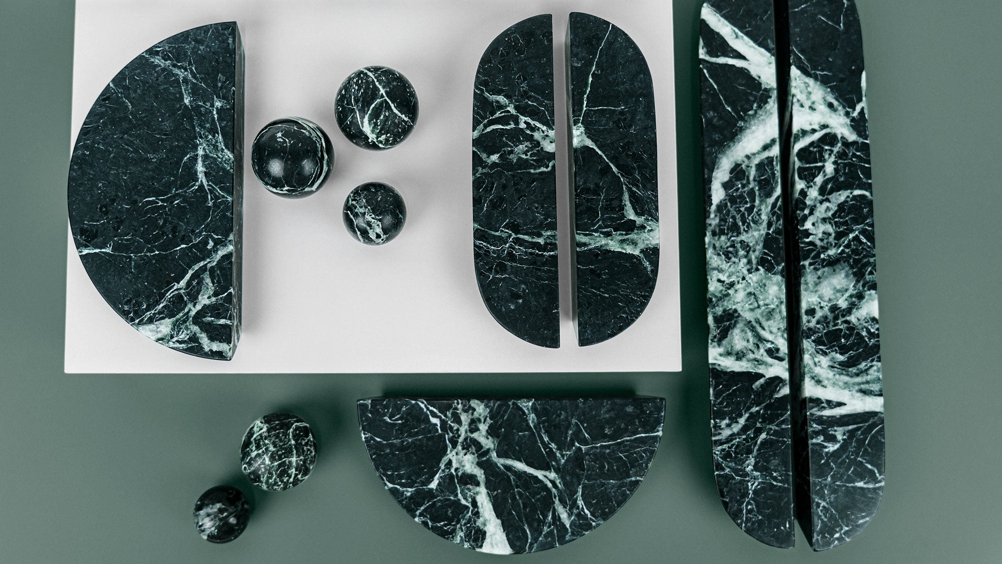 Handtag DR102 | Marmor | Green Flower (SET)