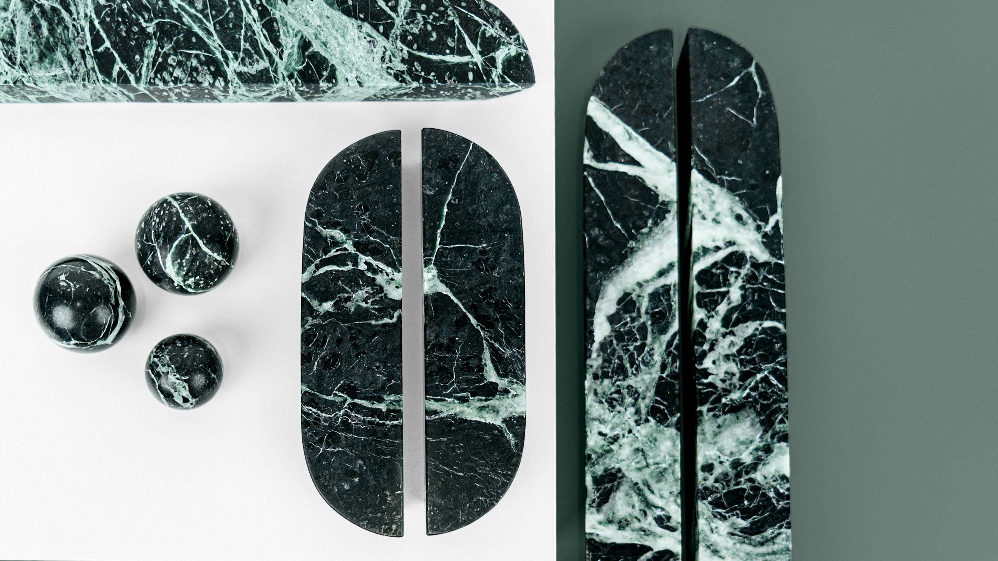 Handtag DR103 | Marmor | Green Flower (SET)