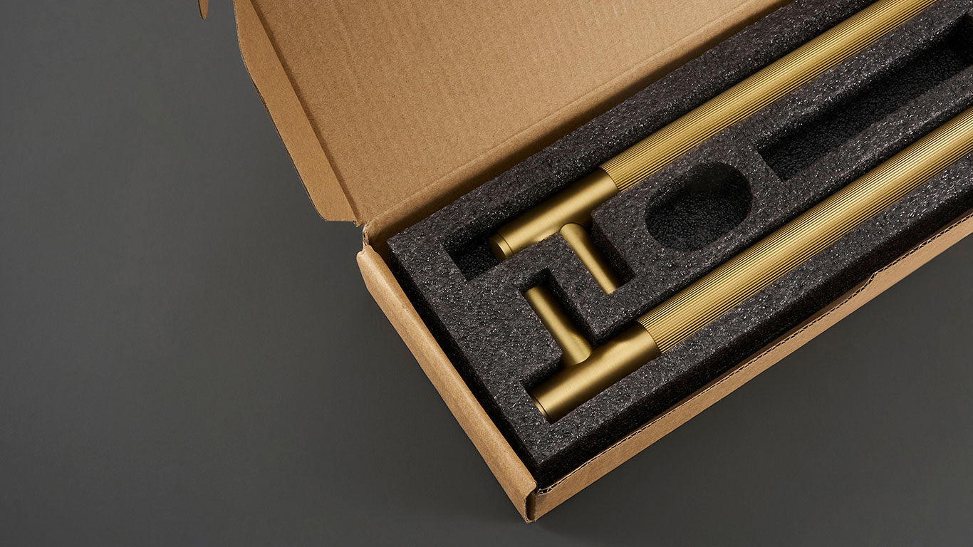 Pull bar P3100Z | Ribbed | Brass (SET)
