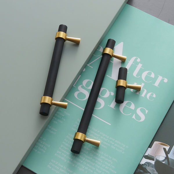 Handtag 3096 | Solid mässing | Matt Svart/Mässing - Dooroom